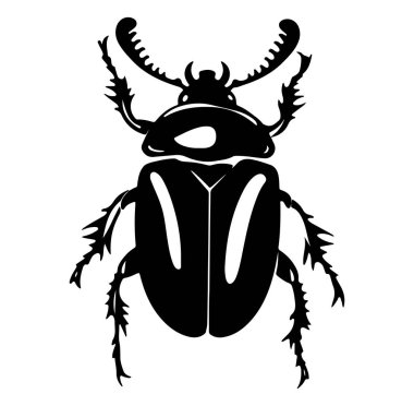 Beyaz Arkaplanda Antenli Siyah Böcek Silueti
