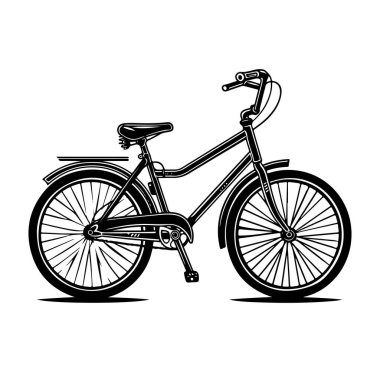 Basit Çizgiler ve Gölgelerle Klasik Siyah Bisiklet Tasarımı