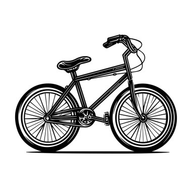 Sanatsal Siyah ve Beyaz Bisiklet Çizim Tasarımı