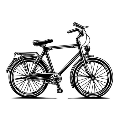 Siyah ve Beyaz Çizgili Klasik Bisiklet Sanat Tasarımı