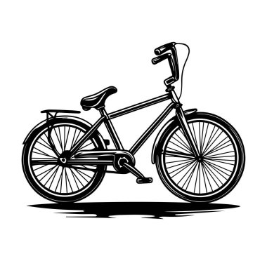 Siyah ve Beyaz Çizimde Klasik Bisiklet Özeti
