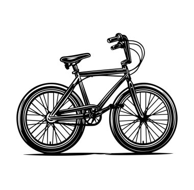Siyah ve Beyaz BMX Bisiklet Ana Hattı Vektör İllüstrasyonu