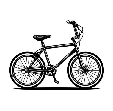 Klasik Siyah ve Beyaz Renkli Bisiklet Taslağı