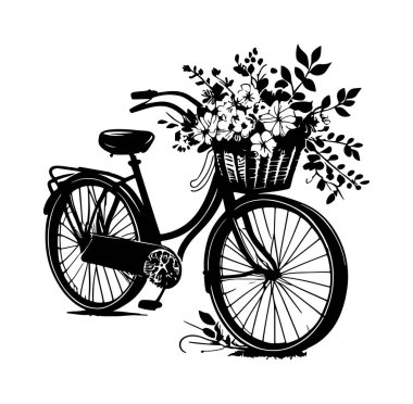 Çiçek Sepet Tasarımı ve Dekorasyonlu Klasik Bisiklet