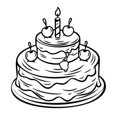 Kiraz soslu iki katlı enfes doğum günü pastası.