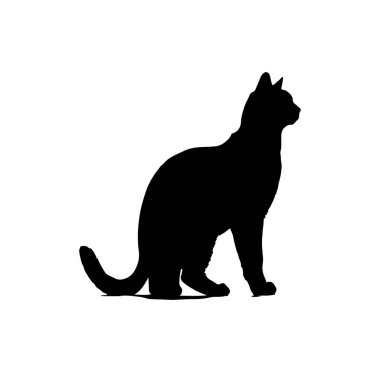 Beyaz Arkaplanda Bir Kedinin Silueti