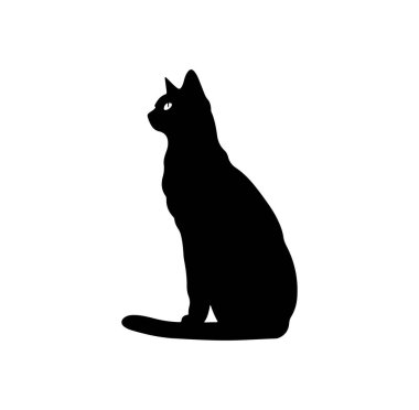 Yaratıcı Kullanım için Profil Görünümündeki Bir Kedinin Zarif Silueti