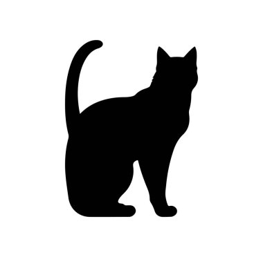Kıvrık Kuyruklu ve Kulaklı Bir Kedinin Silueti
