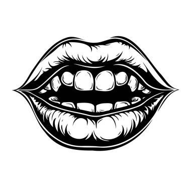 Açığa Çıkan Dişlerle Açık Ağız Çizimi