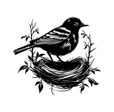 Sanatsal Tasarımda Yeşiller Arasındaki Zarif Kuş Yuvası