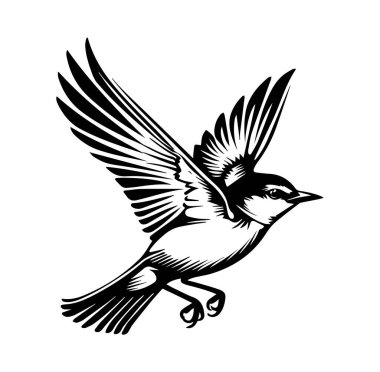 Ayrıntılı Tüy Tasarımı ile Uçan Zarif Kuş