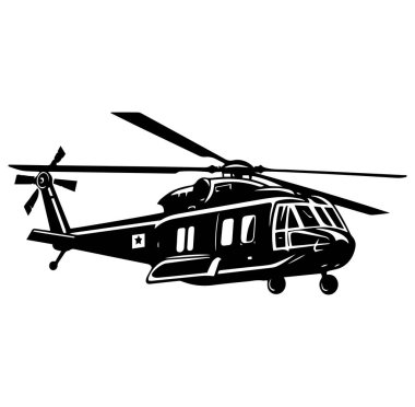 Grafik Tasarım Kullanımı için Siyah Helikopter Vektör Silueti