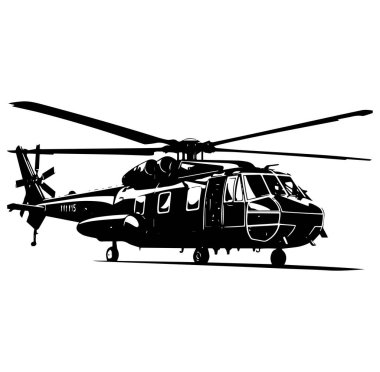 Pervaneli Siyah Helikopter Silueti