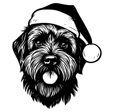 Tatil kutlamaları için Noel Şapkalı Büyüleyici Köpek