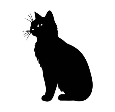 Zarif Özelliklere sahip Profil Görünümündeki Bir Kedinin Silueti