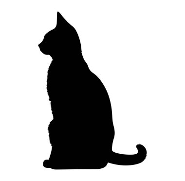 Beyaz Arkaplana Karşı Siyah Kedi Silueti