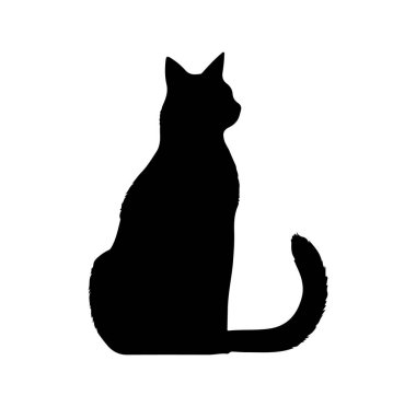 Tasarım Kullanımı için Profil Görünümündeki Bir Kedinin Zarif Silueti