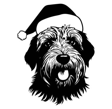 Tatil kutlamaları için Noel Şapkalı Oyuncu Köpek