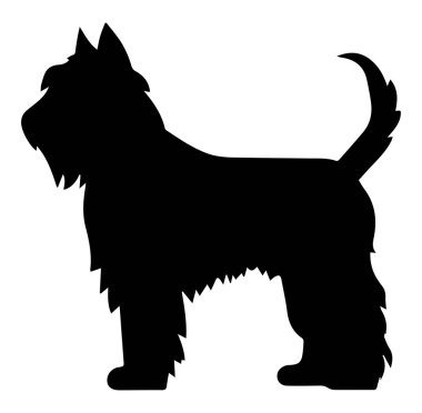 Beyaz Arkaplanda Profil Görünümünde Duran Bir Köpeğin Silueti