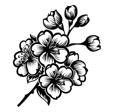 Zarif Siyah ve Beyaz Çiçek Çiçek Tasarımı