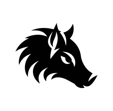 Kara Yaban Domuzu Başı Silüeti Yaratıcı Kullanım Tasarımı