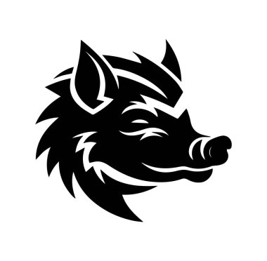 Markalaşma Amaçlı Kara Yaban Domuzu Baş Logosu Tasarımı