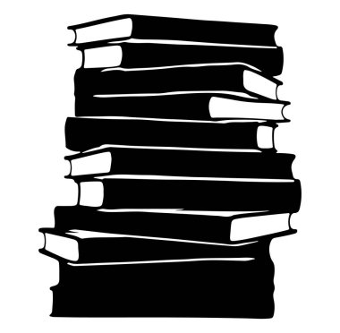 Beyaz Arkaplanda Düz Kapaklı Siyah Kitaplar Yığını