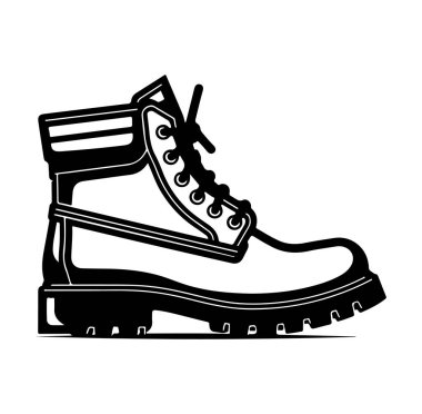 Ağır Görevli Bir Çizmenin Siyah ve Beyaz Çizmesi