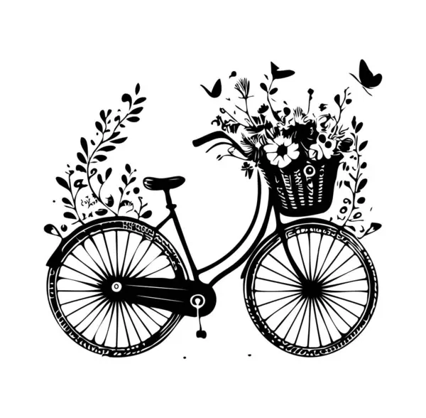 Çiçek Sepeti ve Doğa Elementleriyle Klasik Bisiklet