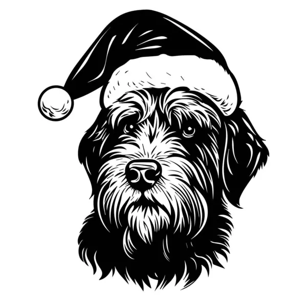 Noel Baba Şapkalı Sevimli Köpek Bayram Kutlaması ve Neşe