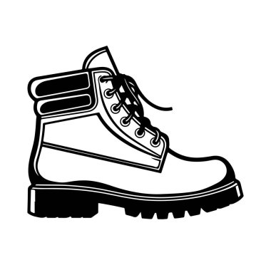 Bir Çalışma Botu Tasarımı 'nın Siyah ve Beyaz Çizmesi