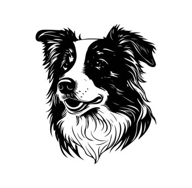 Mutlu Köpek Portresi 'nin Siyah ve Beyaz Çizimi