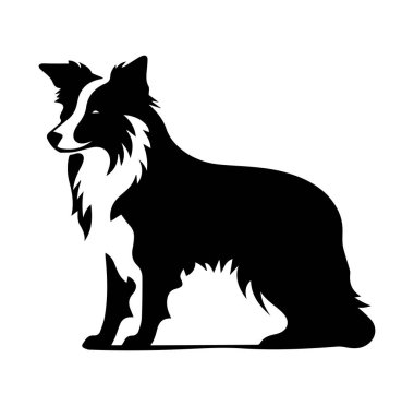 Siyah Siluet Sadık Çalışan Köpeğin Yan Görünümü