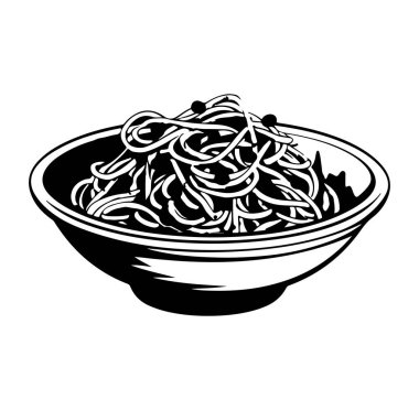 Siyah ve Beyaz Resimli Klasik Erişte Tasarımı