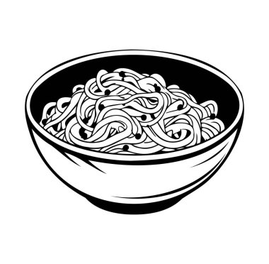 Minimalist Siyah ve Beyaz Biçimli Klasik Erişte Kasesi