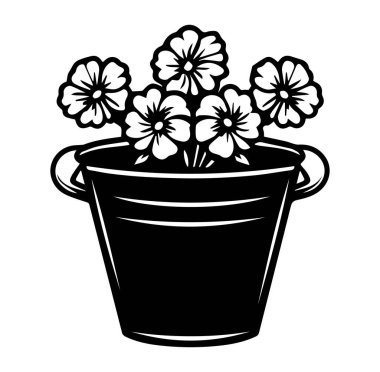 Rustik Dekor Tasarımı İçin Bir Kovada Çiçek Düzenlemesi