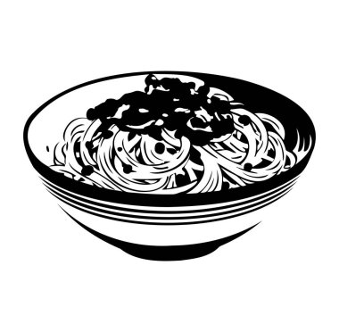 Kasedeki Makarna Tabağı 'nın Siyah ve Beyaz Fotoğrafı