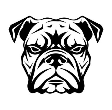 Yaratıcı Kullanım için Siyah ve Beyaz Buldog İllüstrasyonu