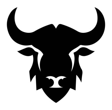 Siyah Boğa Başı Silueti Kalın Boynuzları ve Özellikleri Var