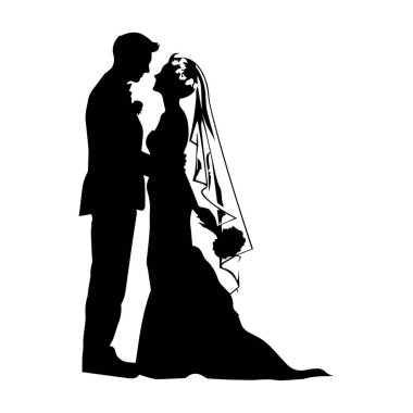 Gelin ve Damat 'ın Şık Silueti Gün Batımında Romantik Atmosfer Altında Düğün Töreninde Kucaklıyor