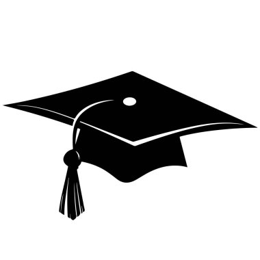 Eğitim ve Akademik Temalar İçin Siyah Silüet Kap Simgesi