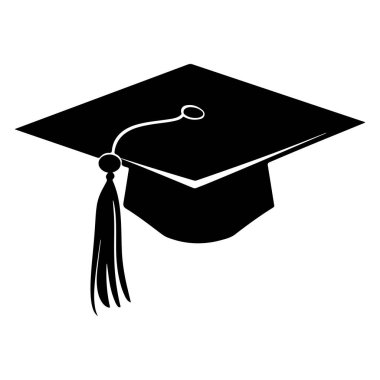 Mezuniyet Kap Simgesi Eğitim, Başarı ve Akademik Başarı Simgesi Basit Siyah Tasarım