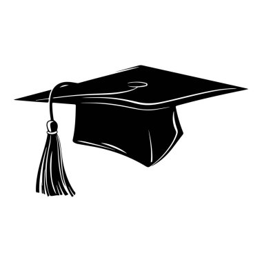 Eğitim Başarı Kutlaması ve Akademik Başarı Temaları Tassel ile Mezun Cap Silueti