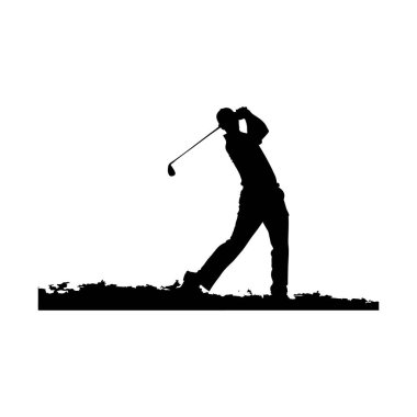 Silhouette of a Golfer in Mid-Swing Capturing the Essence of the Game on a Clear Background for Sport Enthusiasts