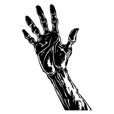 Abstract Art of a Reaching Hand with Detailed Veins and a Unique Black and White Design for Creative Projects