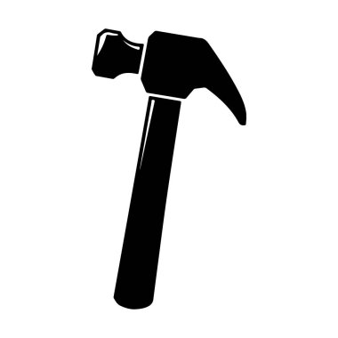 Black Silhouette of a Classic Hammer Tool Ideal for Construction and Renovation Projects