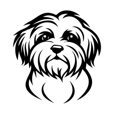 Yumuşak köpek suratlı, etkileyici gözleri olan ve yaratıcı projeler için büyüleyici bir gülümsemesi olan sevimli bir çizgi film tasviri.