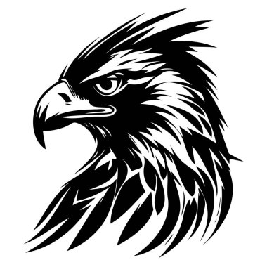 Vahşi ve Görkemli Kara Şahin Simgesi Keskin Gaga ve Cesur Tasarım Projeleri ve Vahşi Yaşam Teması İçin Yoğun Bakış