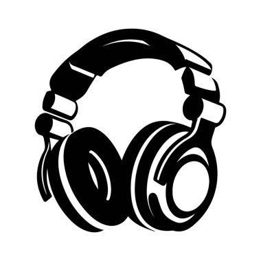 Müzik ve Ses Arzuları İçin Kulaklık Siyah ve Beyaz Görüntü Grafik Tasarım Projeleri İçin Mükemmel