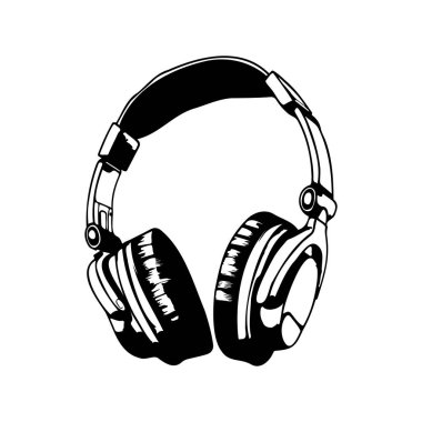 Müzik Aşıkları ve Odiyofiller için Ayrıntılı Tasarım ve Gerçekçi Özellikleri olan Siyah ve Beyaz Kulaklıklar